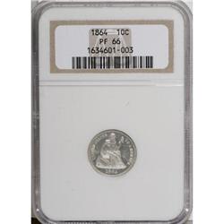 1864 10C PR66 NGC