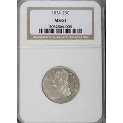1834 25C MS61 NGC