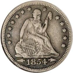 1854-O 25C Huge O VF30 NGC