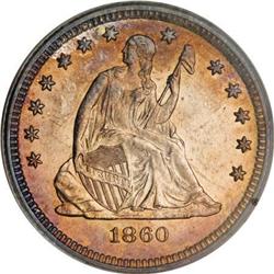1860-O 25C MS64 PCGS