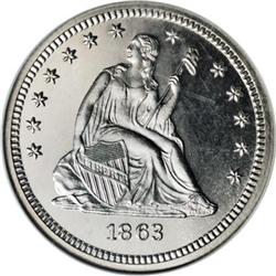 1863 25C PR66 Cameo NGC