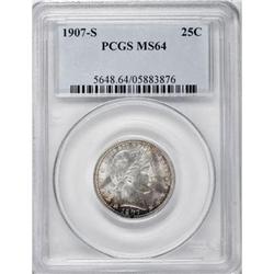1907-S 25C MS64 PCGS