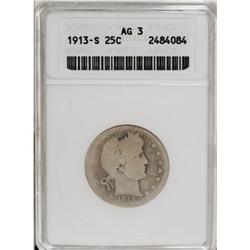 1913-S 25C AG3 ANACS