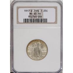 1917-D 25C Type One MS65 Full Head NGC