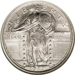 1917-S 25C Type One MS66 Full Head NGC