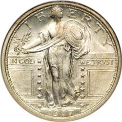 1917-S 25C Type One MS66 Full Head NGC