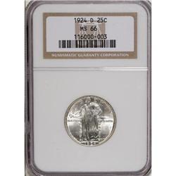 1924-D[25C] MS66 NGC. This pleasing piece displays abov