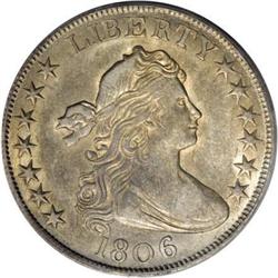 1806 50C Knobbed 6, Large Stars AU55 PCGS