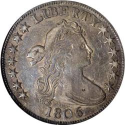 1806 50C 6 Over Inverted 6 AU50 NGC