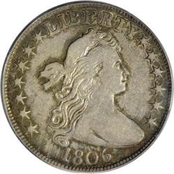 1806 50C Pointed 6, Stem XF40 PCGS