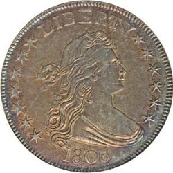 1806 50C Pointed 6, Stem MS62 NGC