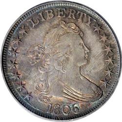 1806 50C Pointed 6, Stem AU58 PCGS
