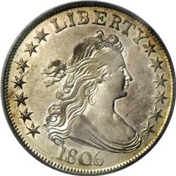 1806 50C Pointed 6, Stem AU50 PCGS