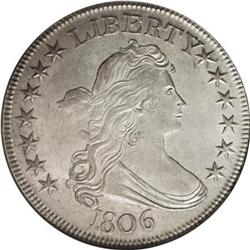 1806 50C Pointed 6, Stem AU58 NGC