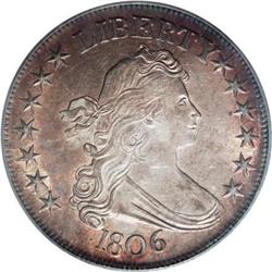 1806 50C Pointed 6, Stem AU55 PCGS