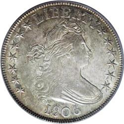 1806 50C Pointed 6, Stem MS62 PCGS