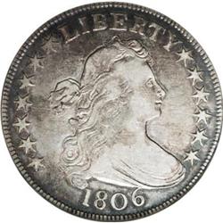 1806 50C Pointed 6, Stem VF35 NGC
