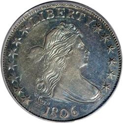 1806 50C Pointed 6, Stem AU58 PCGS