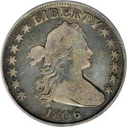 1806 50C Pointed 6, Stem Fine 12 PCGS