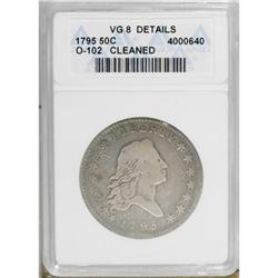 1795 50C 2 Leaves--Cleaned--ANACS. VG8 Details