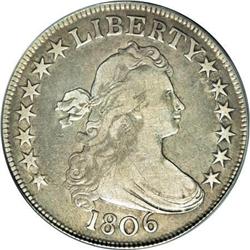 1806 50C Pointed 6, Stem Fine 15 ANACS