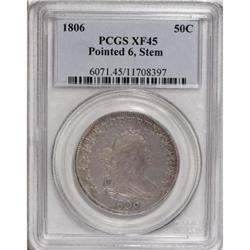 1806 50C Pointed 6, Stem XF45 PCGS