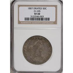 1807 50C Draped Bust VF30 NGC O-105
