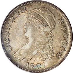 1807 50C Large Stars, 50 Over 20 AU53 PCGS