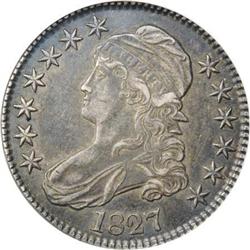 1827 50C Square Base 2 AU53 NGC