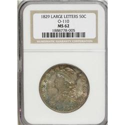 1829 50C Large Letters MS62 NGC