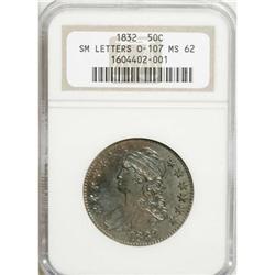 1832 50C Small Letters MS62 NGC