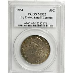 1834 50C Large Date, Small Letters MS62 PCGS
