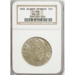 1836 50C Lettered Edge MS62 NGC