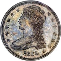 1836 50C Reeded Edge AU58 NGC