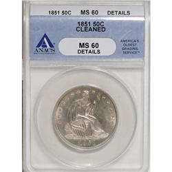 1851 50C MS60 ANACS