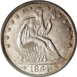 1854 50C Arrows MS64 PCGS