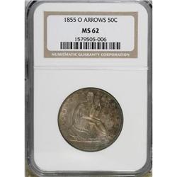 1855-O 50C Arrows MS62 NGC