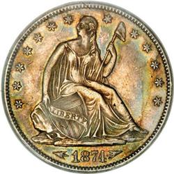 1874-CC 50C Arrows--Cleaned--ANACS. AU55