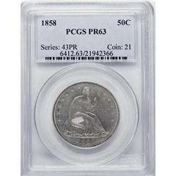 1858 50C PR63 PCGS