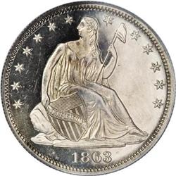 1863 50C PR64 Cameo PCGS