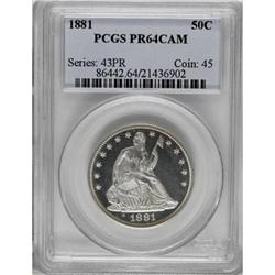 1881 50C PR64 Cameo PCGS