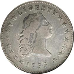 1795 $1 Flowing Hair, Three Leaves VF30 NGC