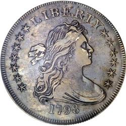 1798 $1 Large Eagle VF30 Details ANACS B-6