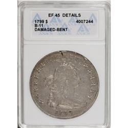 1799 $1 7x6 Stars--Damaged, Bent--ANACS. XF45