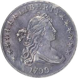 1799 $1 7x6 Stars AU50 ANACS