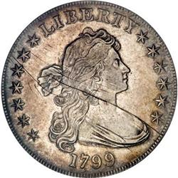 1799 $1 7x6 Stars AU53 Details ANACS B-5