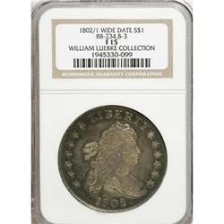 1802/1 $1 Wide Date Fine 15 NGC BB-234, B-3