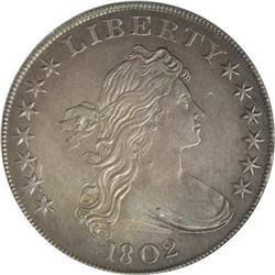 1802 $1 Narrow Date--Cleaned--ANACS. AU55 detail