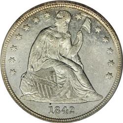 1842 $1 MS60 PCGS