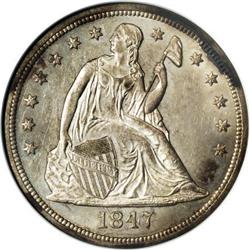 1847 $1 MS62 NGC